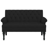 Banc avec dossier noir 120x62x75,5 cm tissu