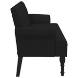 Banc avec dossier noir 120x62x75,5 cm tissu