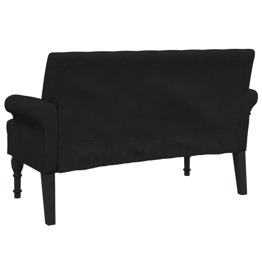 Banc avec dossier noir 120x62x75,5 cm tissu