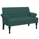 Banc avec dossier vert foncé 120x62x75,5 cm tissu