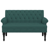 Banc avec dossier vert foncé 120x62x75,5 cm tissu