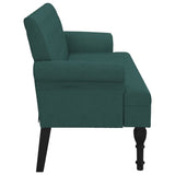 Banc avec dossier vert foncé 120x62x75,5 cm tissu