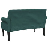 Banc avec dossier vert foncé 120x62x75,5 cm tissu