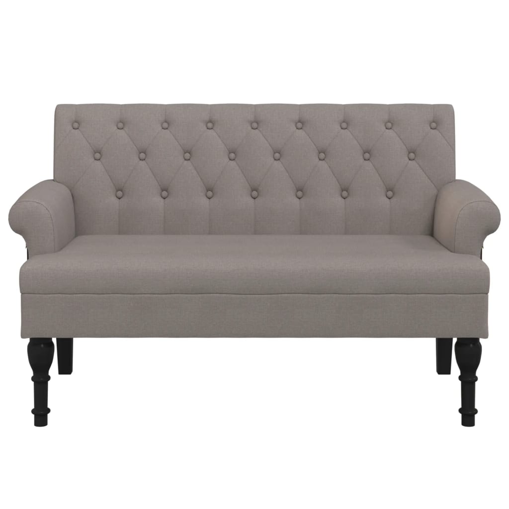 Banc avec dossier taupe 120x62x75,5 cm tissu