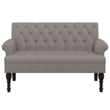 Banc avec dossier taupe 120x62x75,5 cm tissu