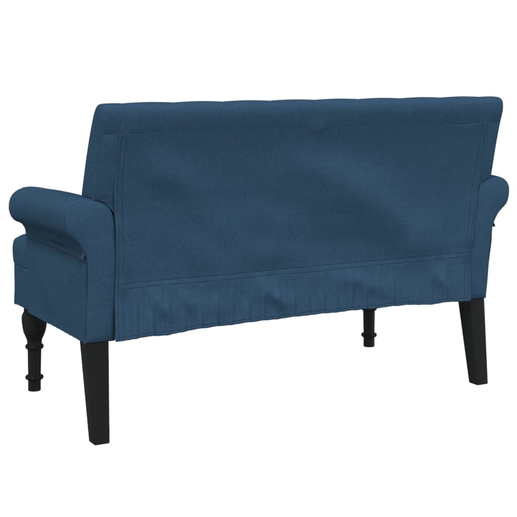 Banc avec dossier bleu 120x62x75,5 cm tissu