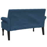 Banc avec dossier bleu 120x62x75,5 cm tissu