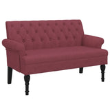 Banc avec dossier rouge bordeaux 120x62x75,5 cm tissu