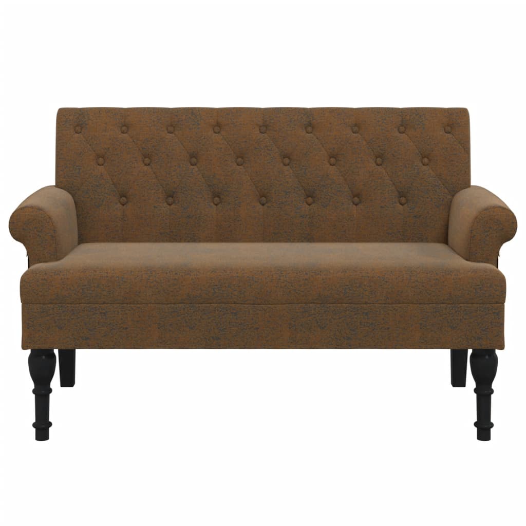 Banc avec dossier marron 120x62x75,5 cm similicuir daim