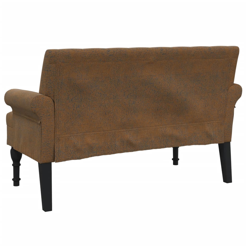 Banc avec dossier marron 120x62x75,5 cm similicuir daim