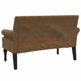 Banc avec dossier marron 120x62x75,5 cm similicuir daim