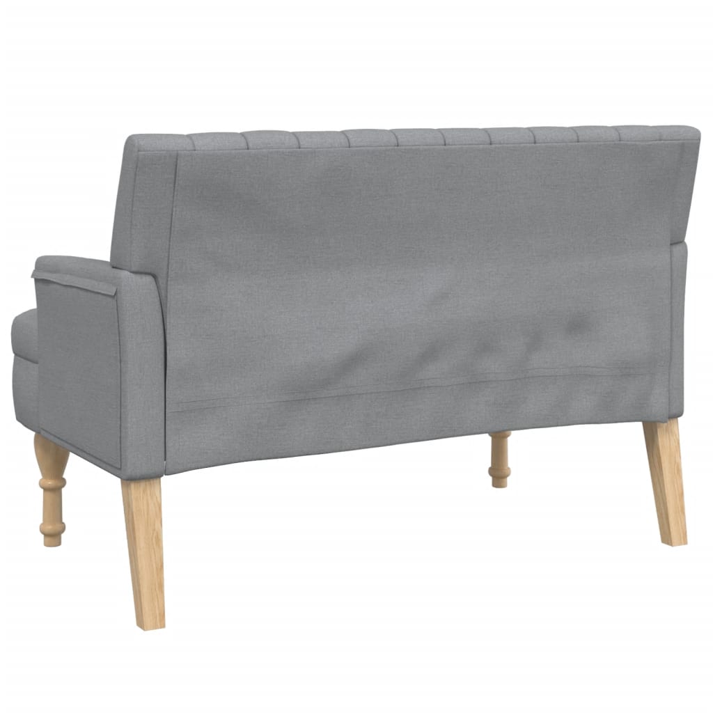 Banc avec coussins gris clair 113x64,5x75,5 cm tissu