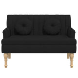 Banc avec coussins noir 113x64,5x75,5 cm tissu