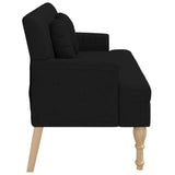 Banc avec coussins noir 113x64,5x75,5 cm tissu