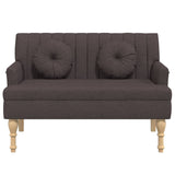 Banc avec coussins marron foncé 113x64,5x75,5 cm tissu