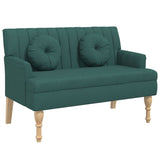 Banc avec coussins vert foncé 113x64,5x75,5 cm tissu