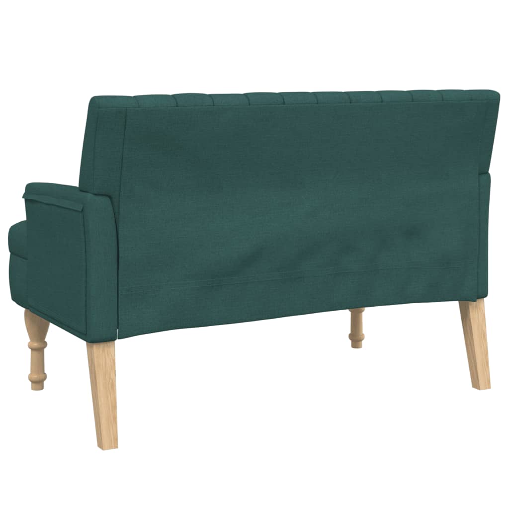 Banc avec coussins vert foncé 113x64,5x75,5 cm tissu