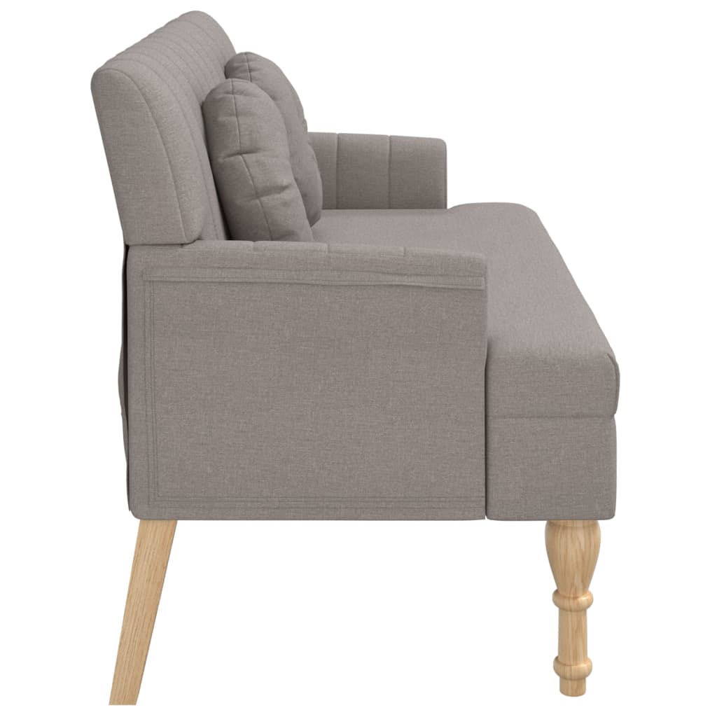 Banc avec coussins taupe 113x64,5x75,5 cm tissu