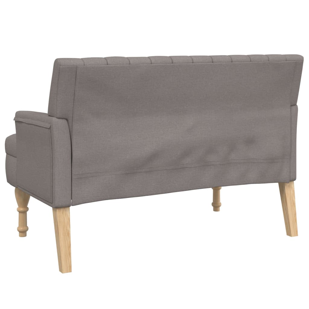 Banc avec coussins taupe 113x64,5x75,5 cm tissu