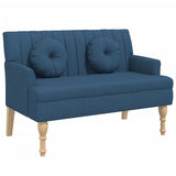 Banc avec coussins bleu 113x64,5x75,5 cm tissu