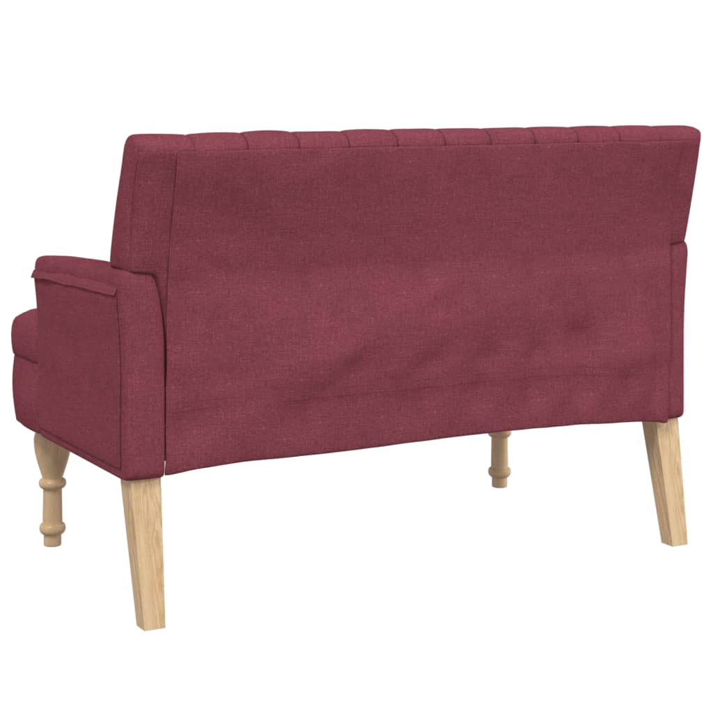 Banc avec coussins rouge bordeaux 113x64,5x75,5 cm tissu