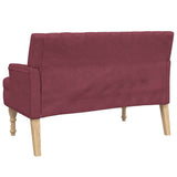 Banc avec coussins rouge bordeaux 113x64,5x75,5 cm tissu