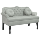 Bench with light grey cushions 120.5x65x75 cm velvet