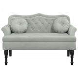 Banc avec coussins gris clair 120,5x65x75 cm velours