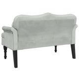 Banc avec coussins gris clair 120,5x65x75 cm velours