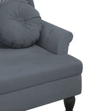 Banc avec coussins gris foncé 120,5x65x75 cm velours