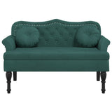 Bench with dark green cushions 120.5x65x75 cm velvet