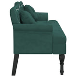 Bench with dark green cushions 120.5x65x75 cm velvet