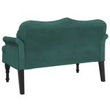 Bench with dark green cushions 120.5x65x75 cm velvet