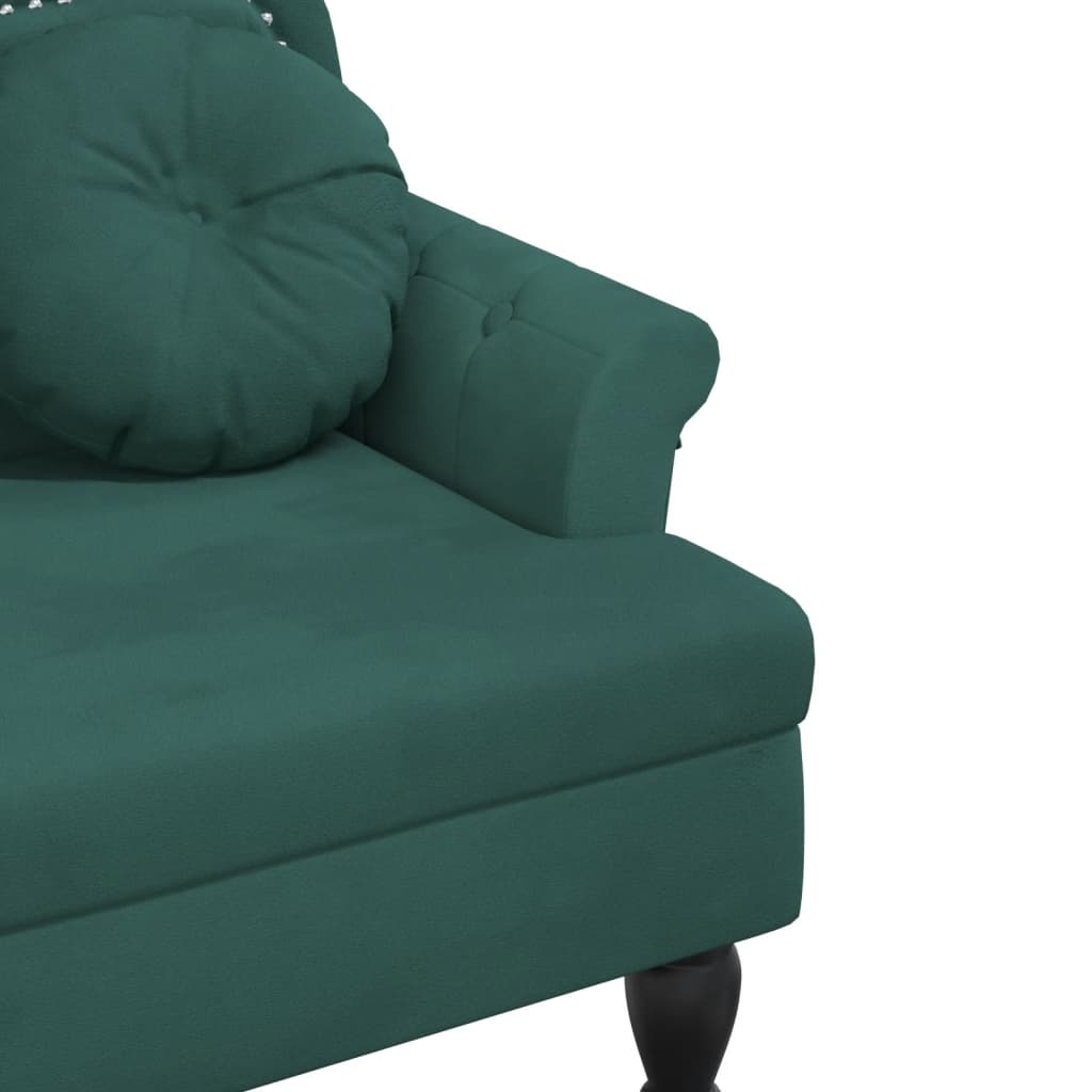 Banc avec coussins vert foncé 120,5x65x75 cm velours