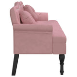 Banc avec coussins rose 120,5x65x75 cm velours