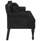 Banc avec coussins noir 120,5x65x75 cm velours