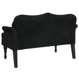 Banc avec coussins noir 120,5x65x75 cm velours