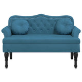 Banc avec coussins bleu 120,5x65x75 cm velours