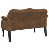 Banc avec coussins marron 120,5x65x75 cm similicuir daim