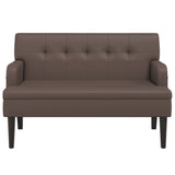 Banc avec dossier marron 112x65,5x75 cm similicuir