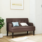 Banc avec dossier marron 112x65,5x75 cm similicuir