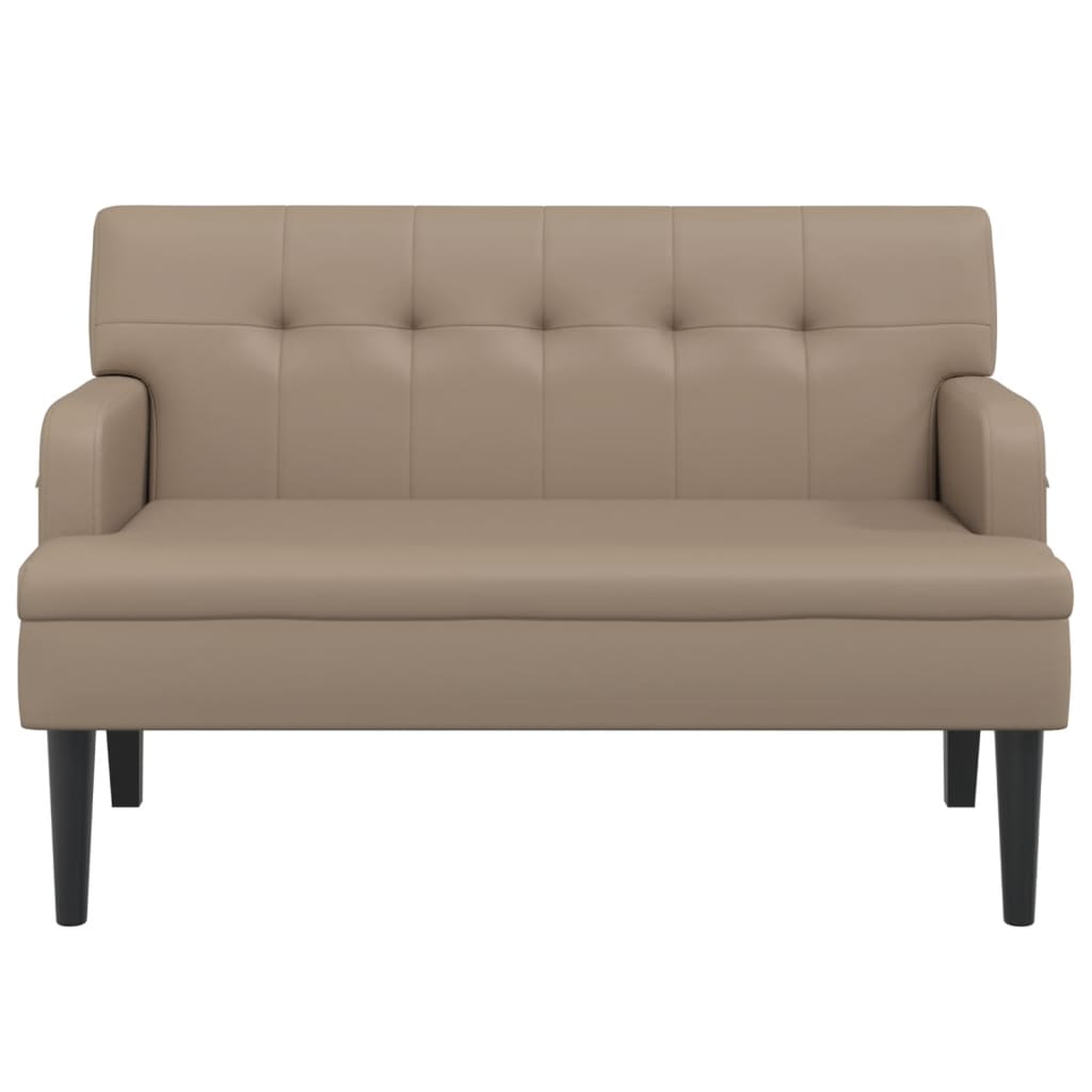 Banc avec dossier cappuccino 112x65,5x75 cm similicuir