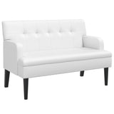 Banc avec dossier blanc 112x65,5x75 cm similicuir