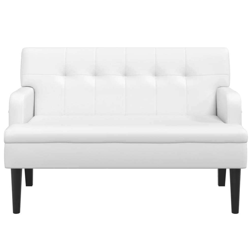 Banc avec dossier blanc 112x65,5x75 cm similicuir