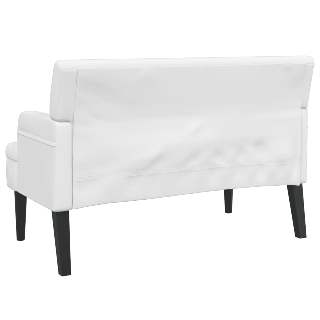 Banc avec dossier blanc 112x65,5x75 cm similicuir