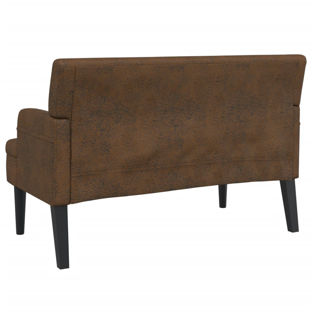 Banc avec dossier marron 112x65,5x75 cm similicuir daim