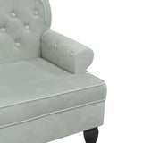 Banc avec dossier gris clair 119,5x64,5x75 cm velours