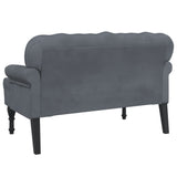 Banc avec dossier gris foncé 119,5x64,5x75 cm velours