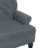 Banc avec dossier gris foncé 119,5x64,5x75 cm velours