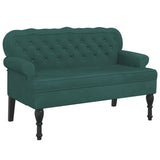 Banc avec dossier vert foncé 119,5x64,5x75 cm velours